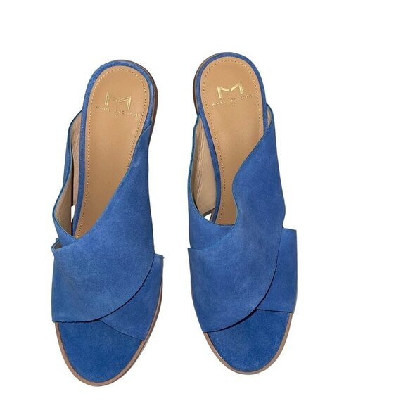 Marc Fisher Ltd Womens Mules Size 9.5 Blue Suede Volla Open Toe China - Picture 2 of 8